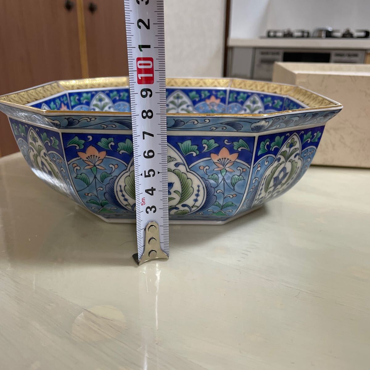 林斎 金七宝菓子鉢 八角鉢 大鉢 22cm■三洋陶器株式会社 中古品の画像8