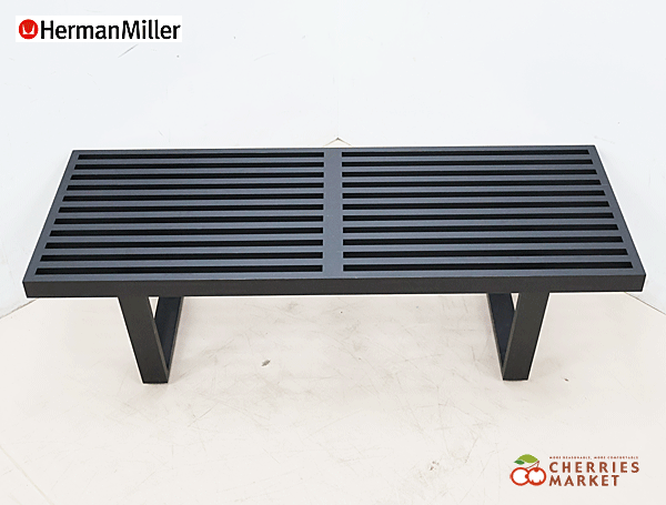 ◆展示品◆ Herman Miller ハーマンミラー ジョージ・ネルソン ネルソン プラットフォームベンチ 特注 ブラック 24万_画像1