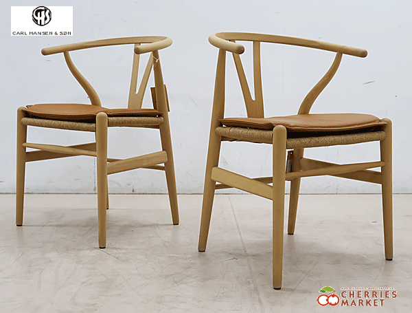 ◆展示品◆ Carlhansen&son カール・ハンセン＆サン CH24 Yチェア ダイニングチェア 2脚 ビーチ材 座クッション ハンス J ウェグナー 24万の画像1