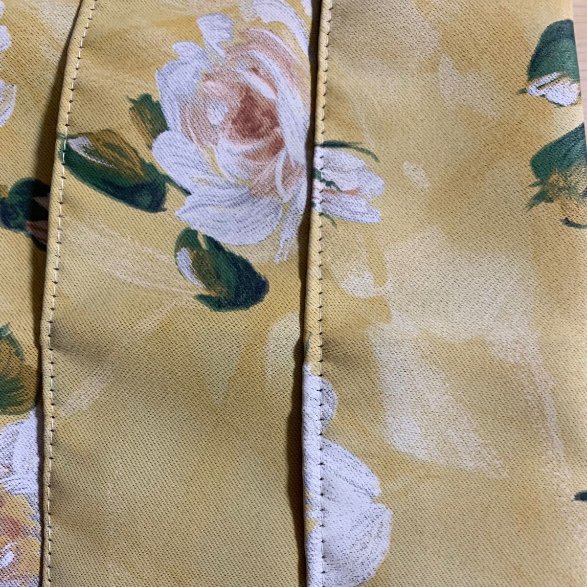 カーテンタッセル　カーテン　７枚  インテリア　ブラインド　ホルダー　黄色　イエロー　バラ　花柄