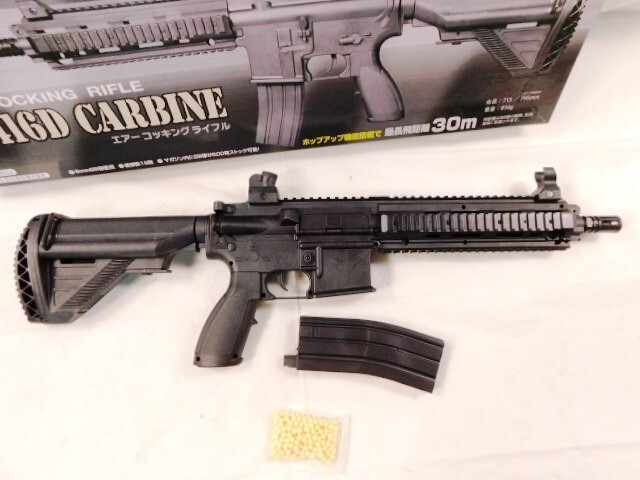 m854★AIR COCKING RIFLE /エアガン/M416D CARBINE/エアーコッキングライフル/ブラック/箱付★送料960円〜の画像3