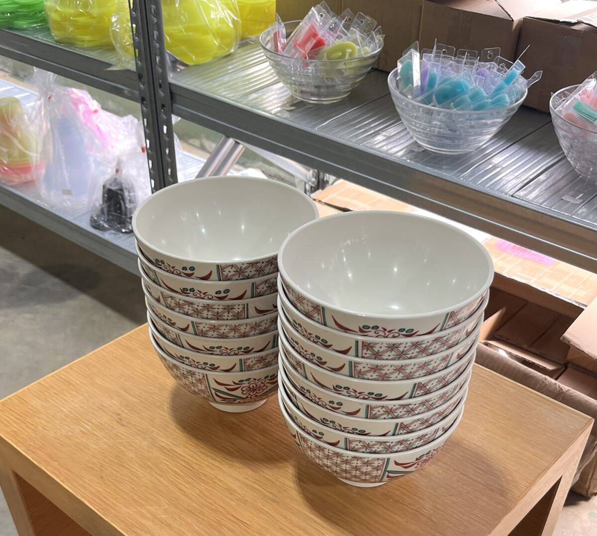 [Three Linemelamin tableware 15 piece set ] kind porcelain bowl GR-20 150×150×80mm Yamato plastic made in Japan facility meal . middle porcelain bowl eat and drink shop business use home use 