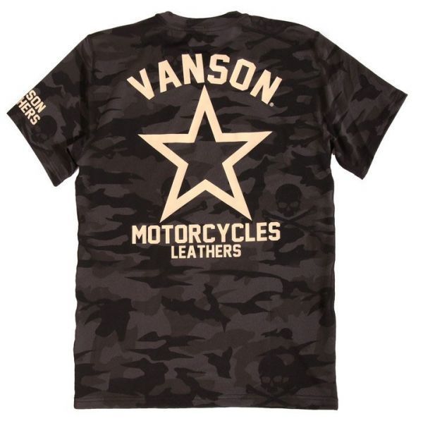 バンソン ドライ半袖Tシャツ ACV-904 カモフラ XXL ★ワンスター★ 迷彩柄 当店別注 VANSON 吸汗速乾 抗菌防臭 UVカット バイカー_画像1