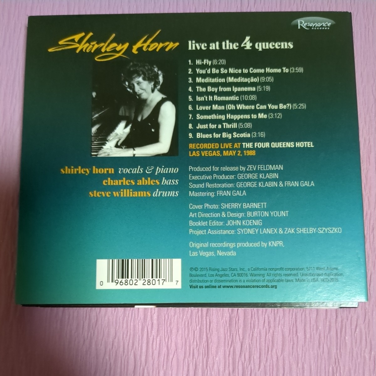 シャーリーホーン SHIRLEY HORN Live At The Four Queens / デジパック