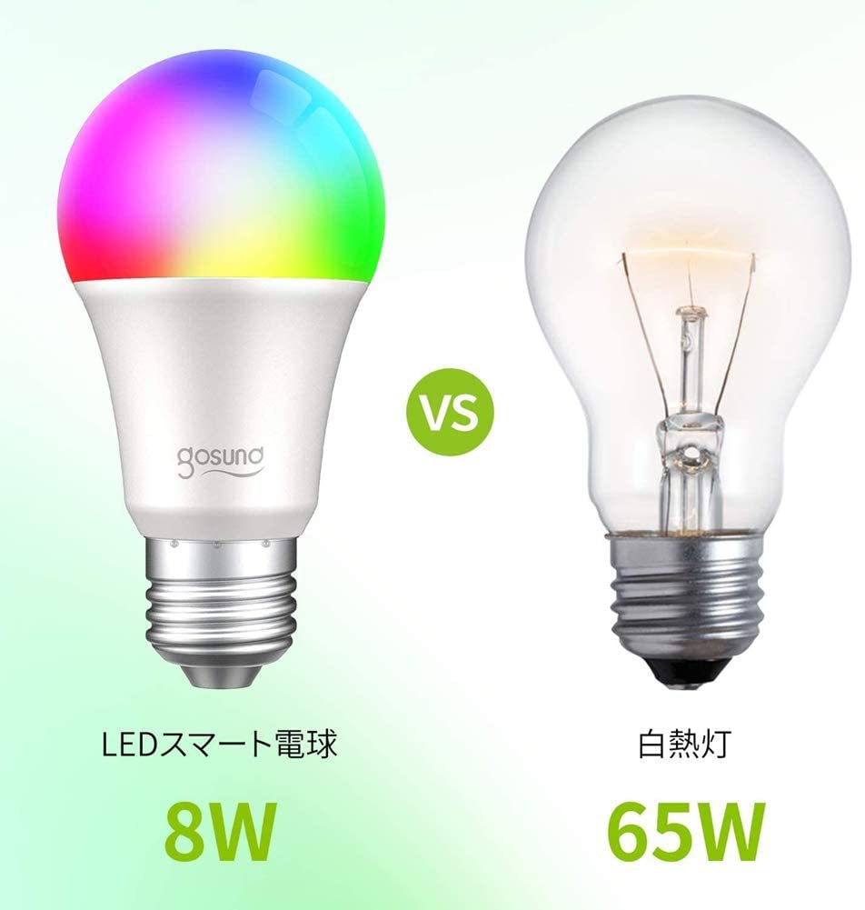 スマート電球 2個 LED Gosund 遠隔操作 マルチカラー 送料無料 セール中_画像2