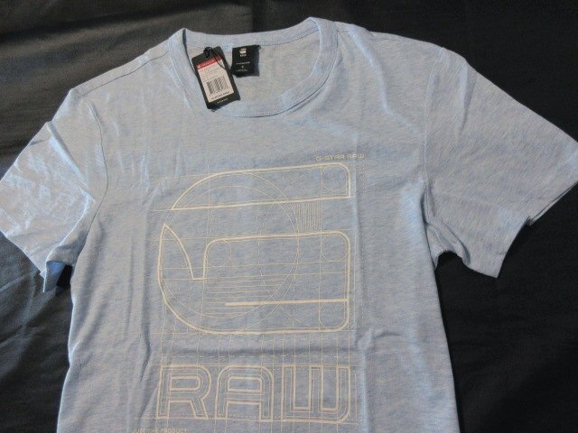 本物正規◆G-STAR RAW ジースター◆Tシャツ PIXEL 杢水色■S■新品 LT WAVE_画像1