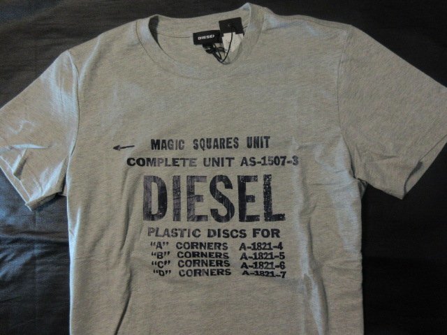 本物正規◆DIESEL ディーゼル◆Tシャツ DIEGO B6 ビンテージ プリント■グレー■S■新品_画像1