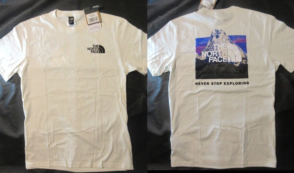 本物正規◆ノースフェイス◆Tシャツ BOX NSE■M■アイボリー 新品■GDN WHITE アメリカ限定 FM1/The North Face メンズ 半袖_画像1