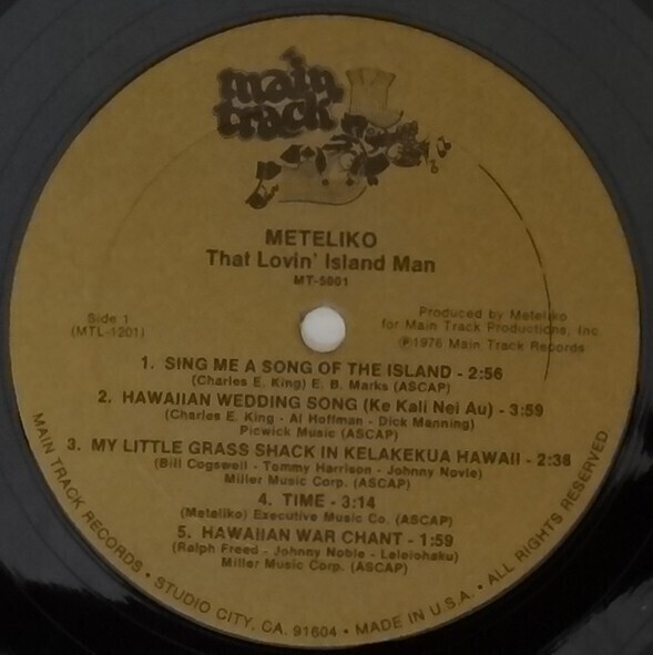 That Lovin' Island Man / Geoffrey Meteliko / '1976 Main Track Records/ Hawaii_画像7