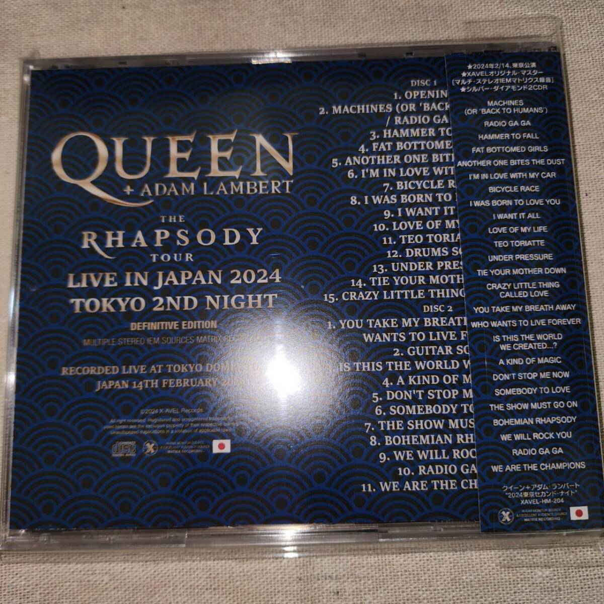 Queen + Adam Lambert (2CD) The Rhapsody Tour Live in Japan 2024 Tokyo 2nd Night ◎XAVEL 通常盤_画像2