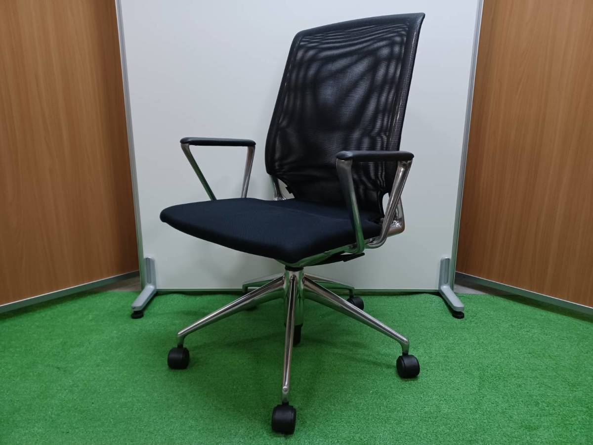 ★Vitra. ヴィトラ☆vitra Meda Chair メダチェア★デザイナーズチェア メッシュチェア オフィスチェア☆肘付/キャスター付★ブラック☆5_画像1