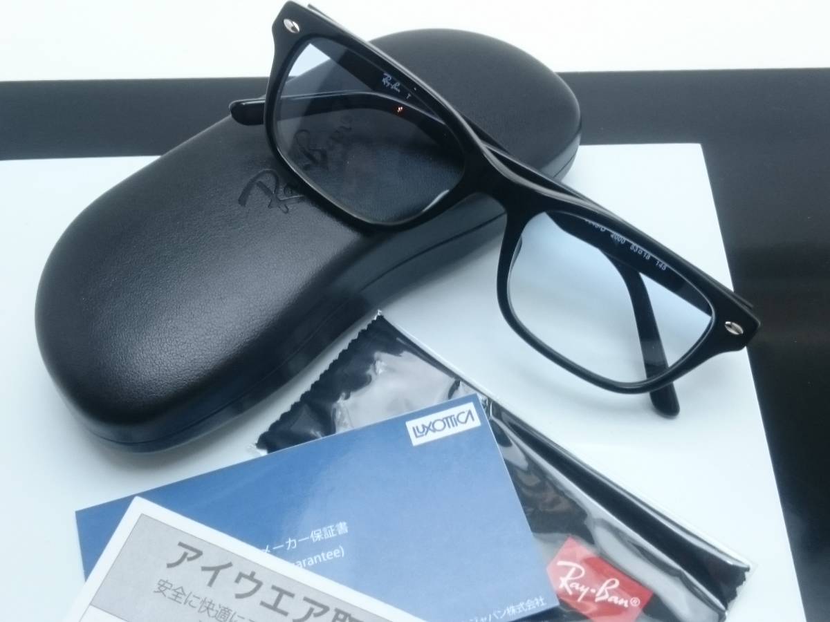  новый товар RayBan RX5345D-2000 ① очки голубой половина 35 линзы специальный чехол есть скала замок . один san стандартный товар UV cut есть солнцезащитные очки 