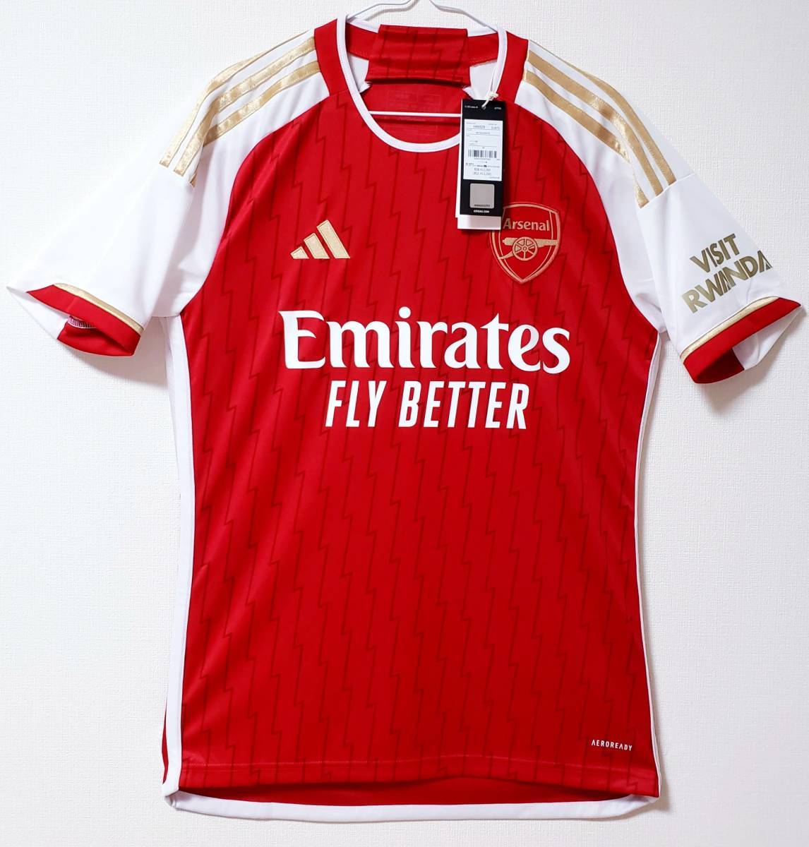 ◯最新作 2024年 美品 正規品 新品タグ付き アーセナル ARSENAL 1ST L オフィシャル 公式ユニフォーム adidas ※美品 新品タグ付き_◯最新作 正規品 新品 アーセナル 2024 L