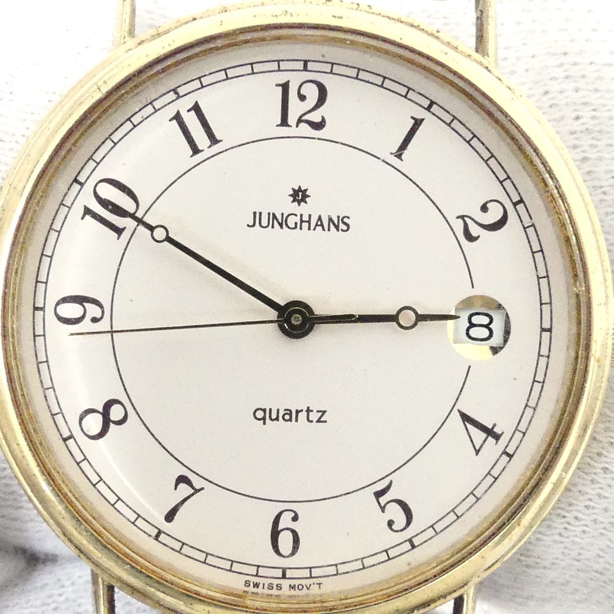 【送料無料】 JUNGHANS ユンハンス EWJ-1005M デイト クォーツ 3針 アナログ 腕時計 フェイスのみ 現状品 USED /2403Cの画像4