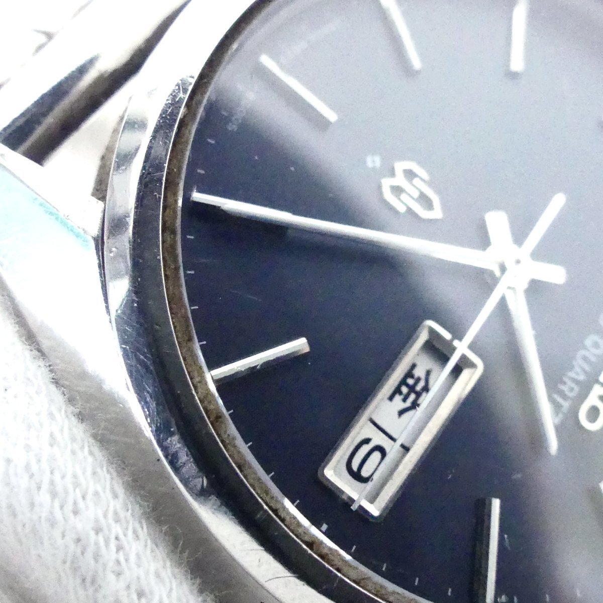 SEIKO セイコー KING QUARTZ キング クォーツ 青文字盤 デイデイト 4823-8000-G 腕時計 稼働品 USED /2403Cの画像5