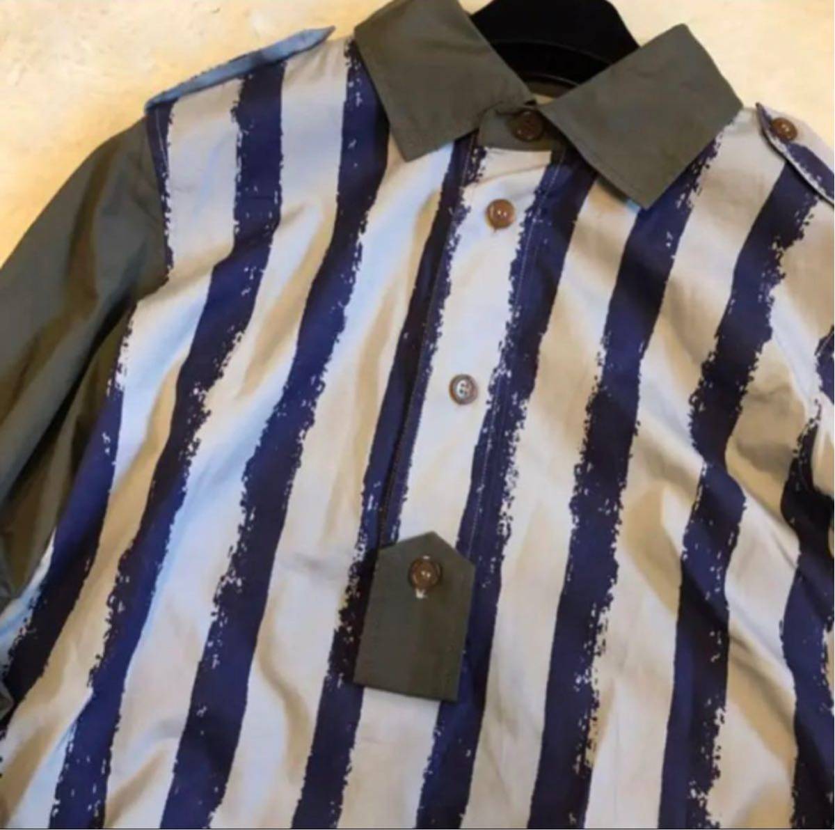 送料安 極美品 高級 ヴィヴィアンウエストウッドマン　ストライプシャツ　オーブ刺繍　サイズ46 長袖 シャツ