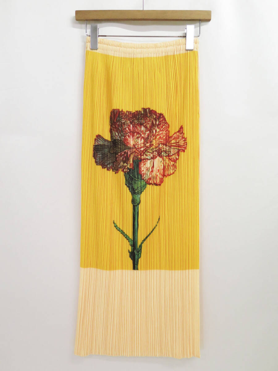 2000 PLEATS PLEASE ISSEY MIYAKE FLOWER ART WRAP LONG SKIRT プリーツプリーズ イッセイミヤケ フラワー アート ラップ ロング スカート_画像1