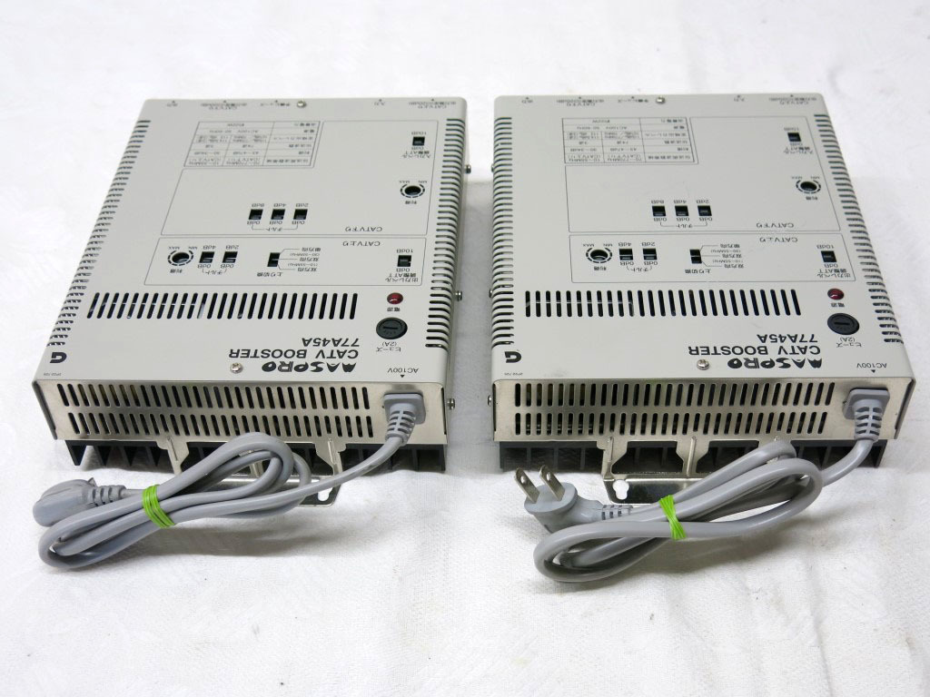 03K112 マスプロ CATV BOOSTER ブースター [77A45A] 2台セット ランプ確認まで 中古 現状 部品取りなどに 売り切りの画像9