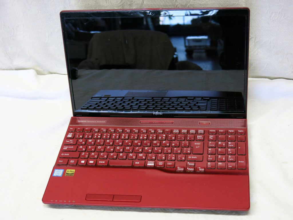 03K179 FUJITSU 富士通 LIFEBOOK [AH53/B3] i7 8550U メモリ 8GB BIOS確認 HDDなし 本体のみ アダプタ欠品 ジャンク 部品取りに 売り切りの画像1