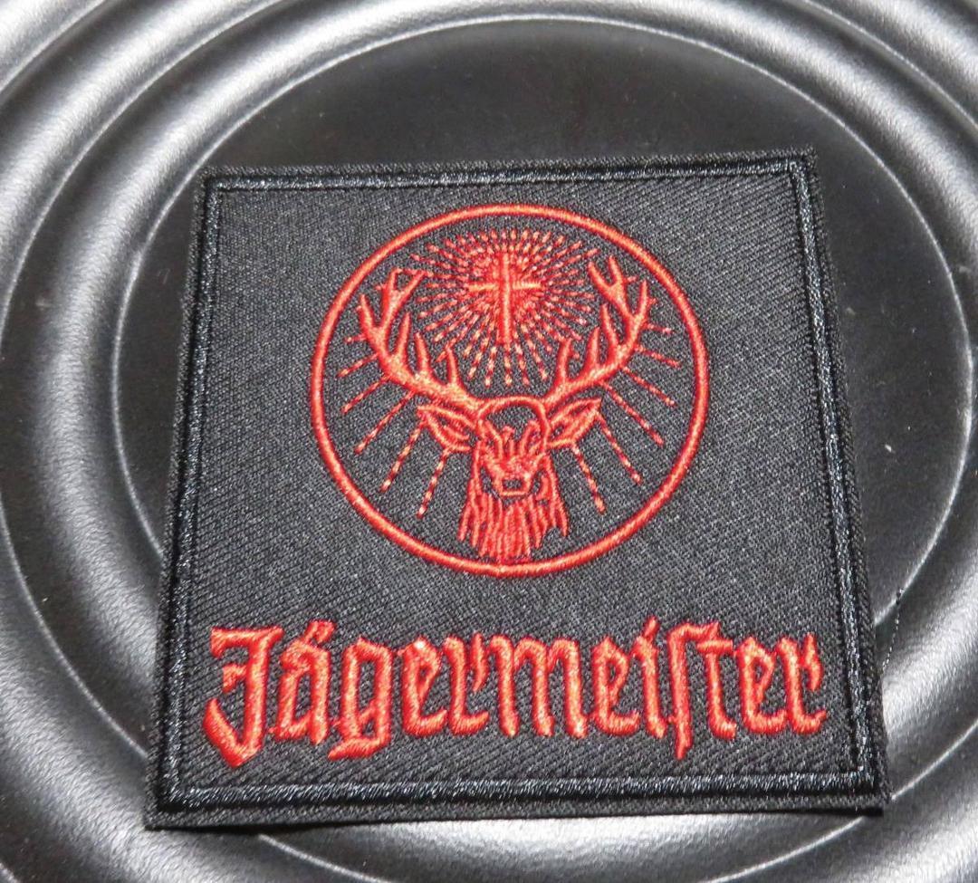 黒赤（正方形）◆新品イエーガーマイスター Jagermeister ドイツ リキュール  刺繍ワッペン（パッチ）◆ 鹿 十字架 ■ 洋服・衣類DIYの画像7