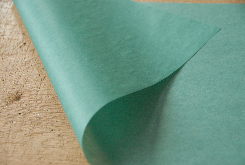 魚介類の包装用に。緑色包装紙 中 50枚 紙パーチ耐水紙 グリーンの画像2