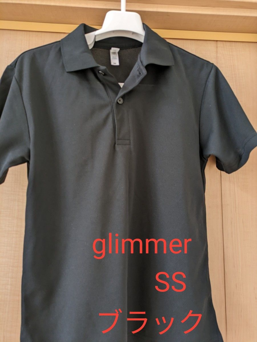 半袖ポロシャツ ブラック　glimmer　SS　レディース　吸汗速乾　グリマー　黒