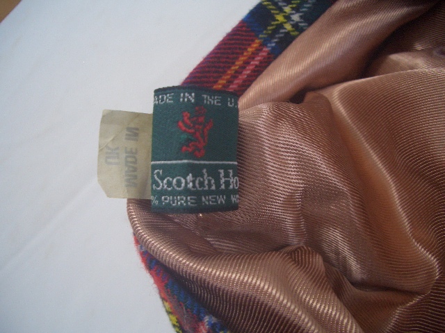 * tartan check 4 point ① hat The Scotch House (Sizu58) Britain . buy ② jacket (9 number )③ flair (60cm) ④ tight (9 number ) *②~④ made in Japan 