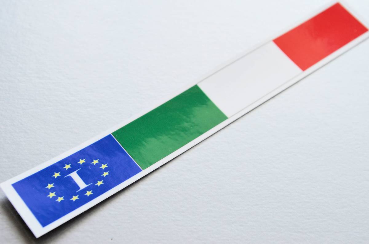 B_1M-mg# Italy national flag banner type [ magnet specification ] L:4.5x30cm size # water-proof magnet Italy Flag vehicle ID Europe _ car * EU