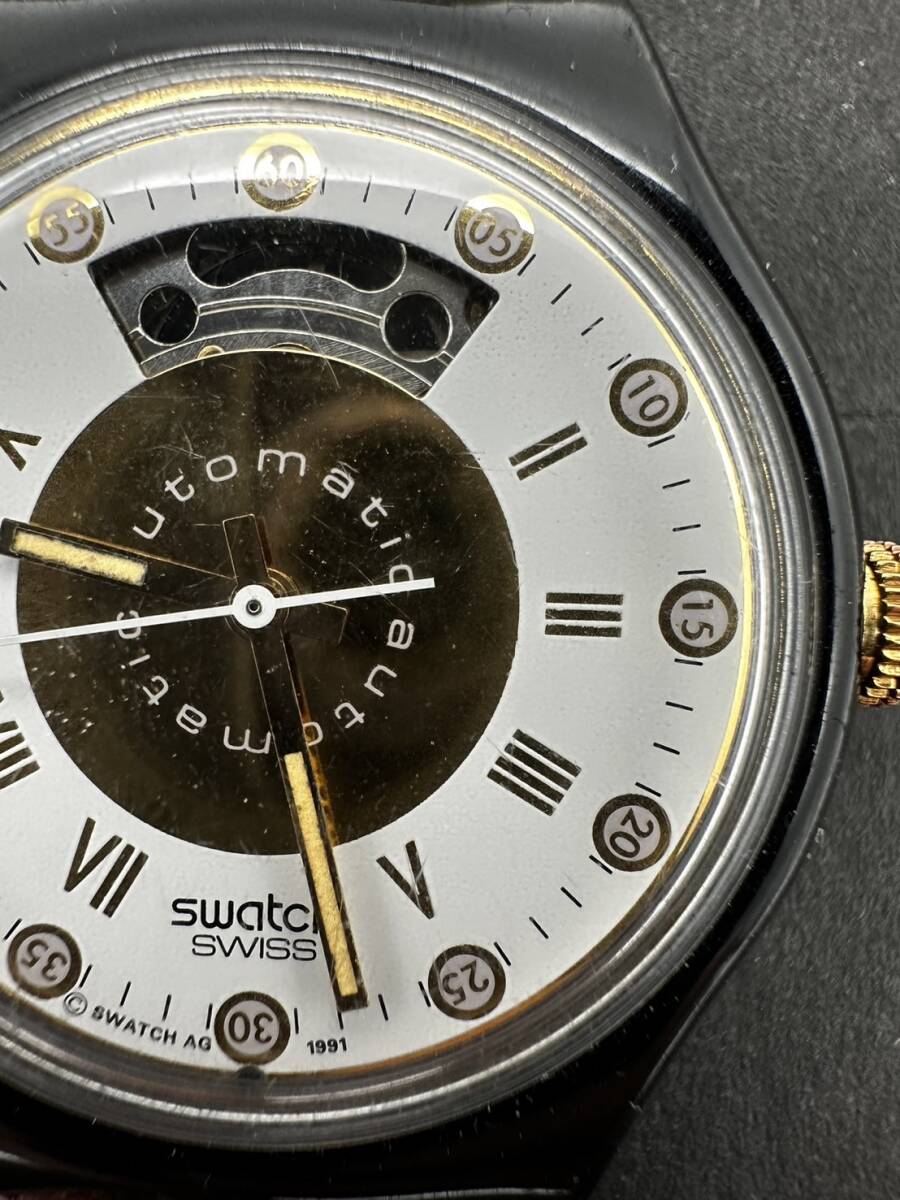 H4751 swach swiss automatic 腕時計 スウォッチ スイス 自動巻き 革ベルト 腕時計 メンズ アクセサリー_画像2