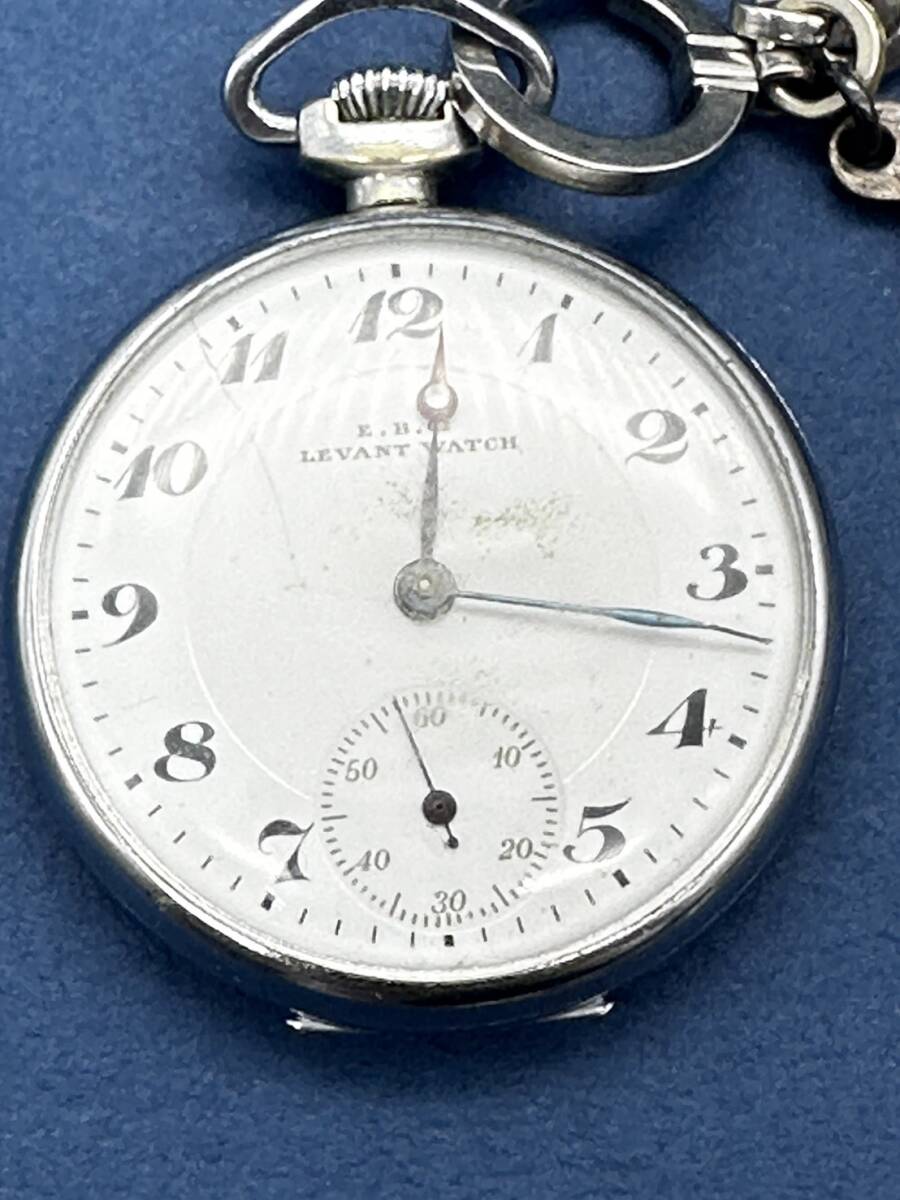 H4773 懐中時計 E.B.Co levant watch シルバー 手巻き アンティーク の画像2