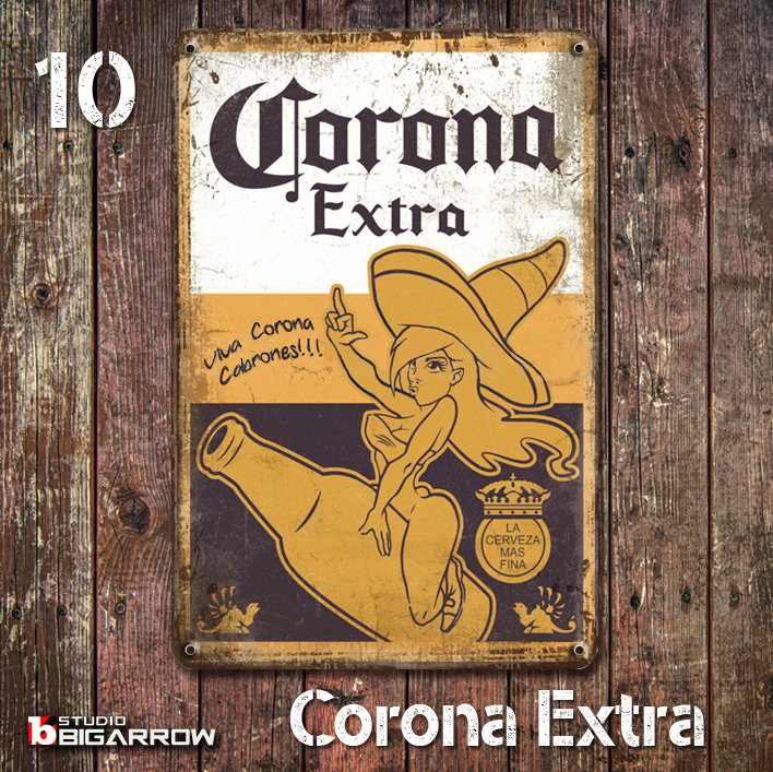 10 ブリキ看板 20×30㎝ CORONA EXTRA コロナビール ガレージ メタルプレート アメリカンインテリア 世田谷ベース_画像1