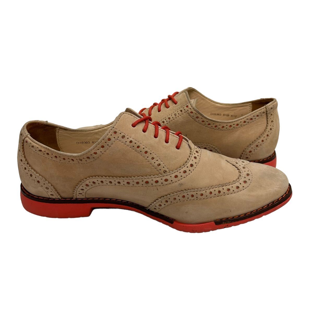 A013 Cole Haan Cole Haan leather walking shoes race up shoes 6.5B approximately 23.5cm beige n back Wing chip 