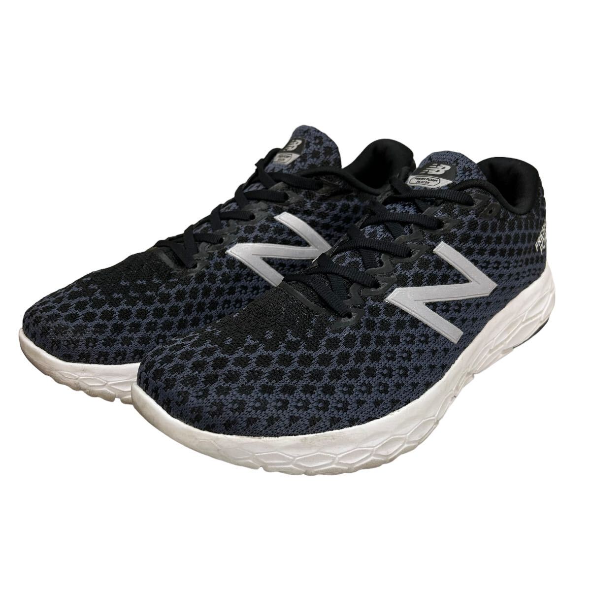 A473 newbalance ニューバランス FRESH FOAM BEACON メンズ スニーカー US8.5 26.5cm ネイビー シルバー メッシュ_画像1