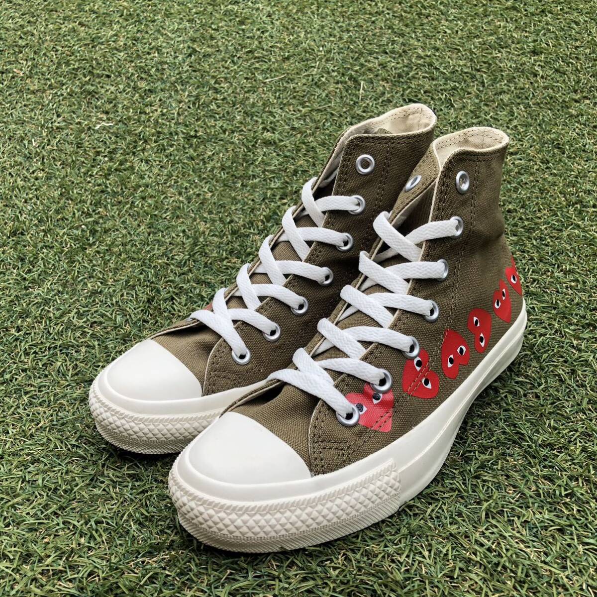 美品24 converse×PLAY COMME des GARCONS ALL STAR HI コンバース× プレイ コム デ ギャルソン オールスター HW991_画像4