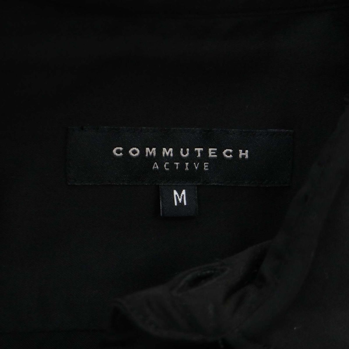 【新品 未使用】 COMMUTECH コミューテック 通年 長袖　オーバーサイズ サテン ストレッチ ワーク シャツ Sz.M　メンズ 黒　A4T01992_2#C_画像8