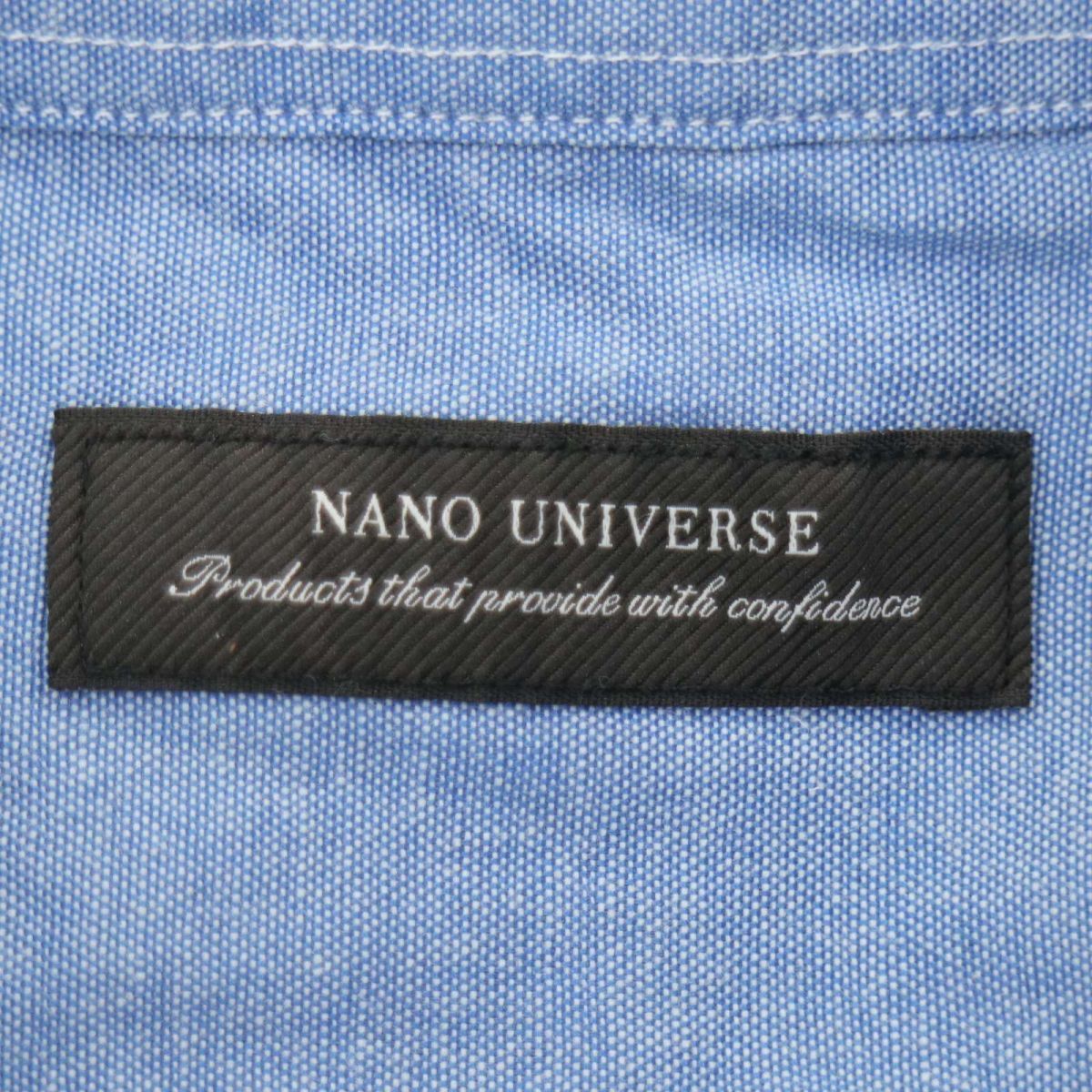 【新品 未使用】 nano universe ナノユニバース 通年 長袖 オックス レギュラー カラー シャツ Sz.L メンズ A4T02049_2#Cの画像5