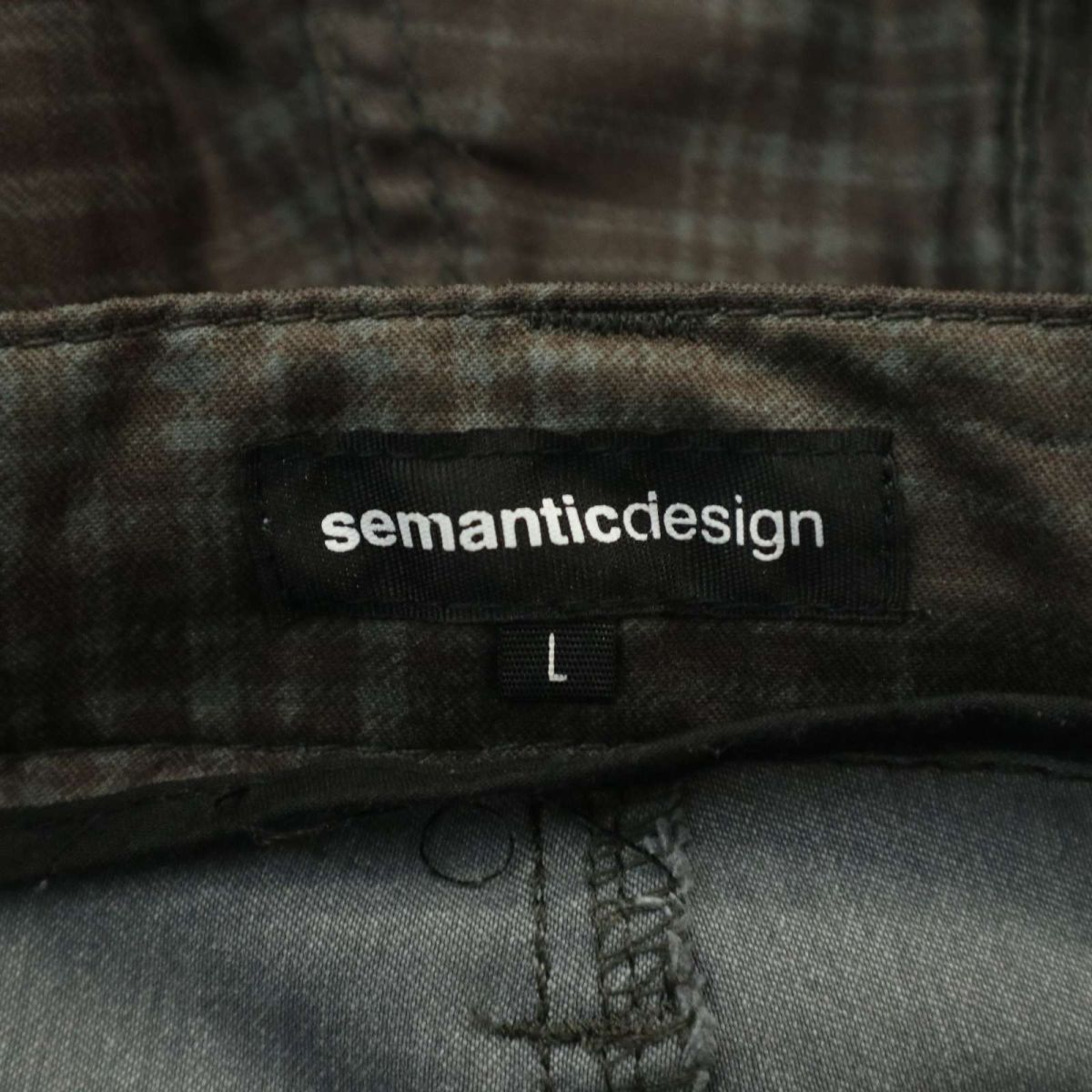 semantic design セマンティック デザイン レーヨン ナイロン混★ ストレッチ チェック スキニー パンツ Sz.L　メンズ　A4B01247_3#R_画像8