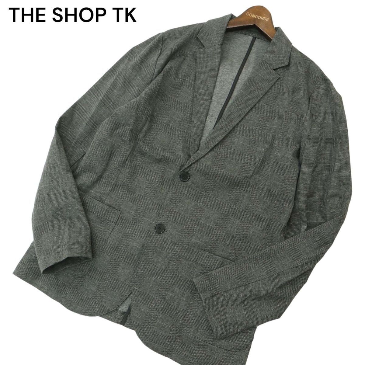 THE SHOP TK Takeo Kikuchi весна лето Glenn проверка * штемпель ja-ti gun tailored jacket Sz.XL мужской пепел большой A4T02518_3#M
