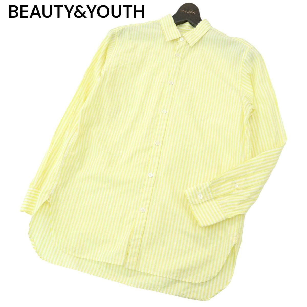 BEAUTY&YOUTH ユナイテッドアローズ 通年 ストライプ★ 長袖 ボタンダウン シャツ Sz.S～M位　メンズ 日本製 　A4T02215_3#C_画像1