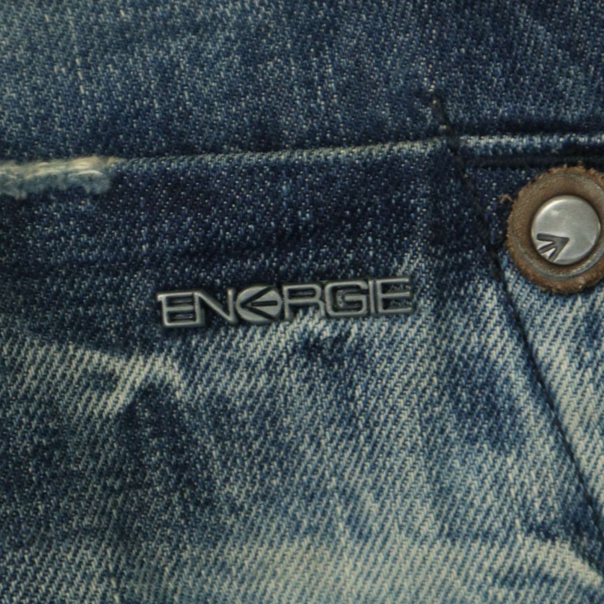 ENERGIE エナジー 通年 ロゴ★ USED加工 【MARREY】 ボタンフライ デニム パンツ ジーンズ Sz.L位　メンズ　A4B01308_3#R_画像9