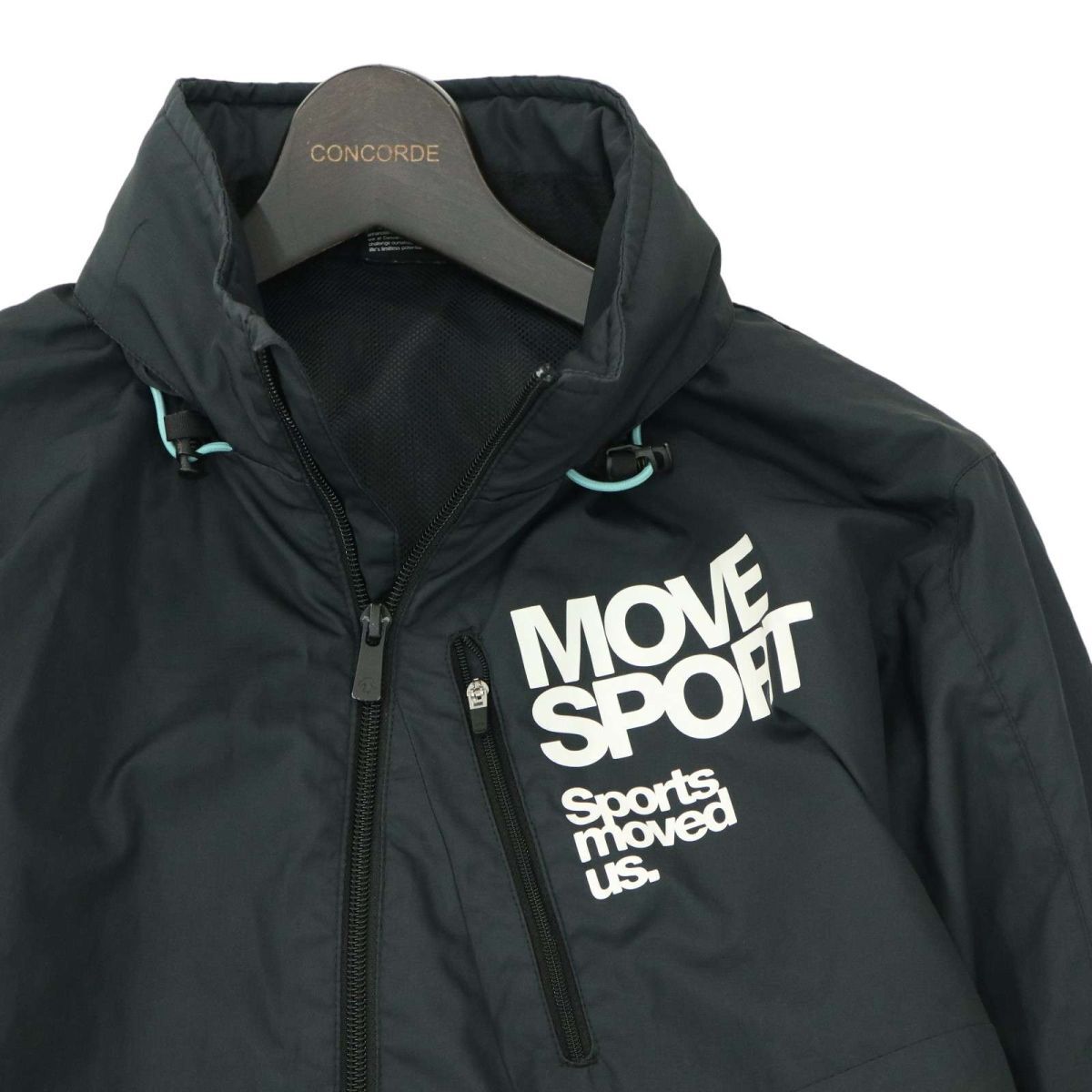 DESCENTE デサント 通年 MOVE SPORT★ コズミックサーモ ウインドブレーカー ジャケット Sz.M メンズ 紺 トレーニング A4T02705_3#Oの画像2