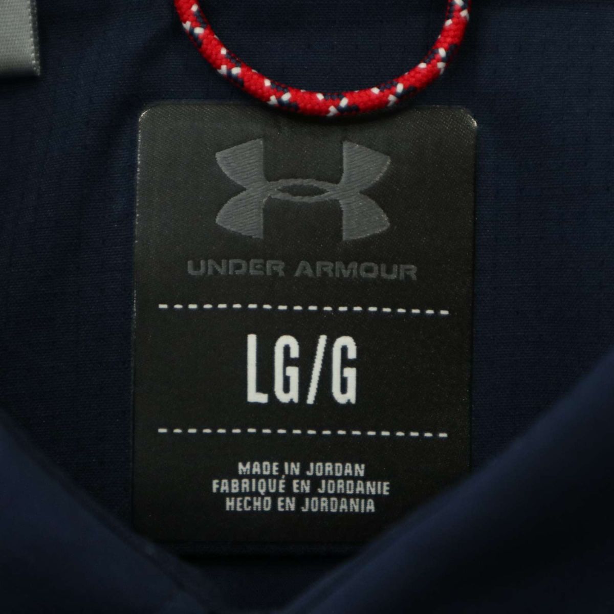 UNDER ARMOUR アンダーアーマー 通年 総柄★ 長袖 ストレッチ ボタンダウン シャツ Sz.LG/G　メンズ ネイビー ゴルフ　A4T02849_3#C_画像6