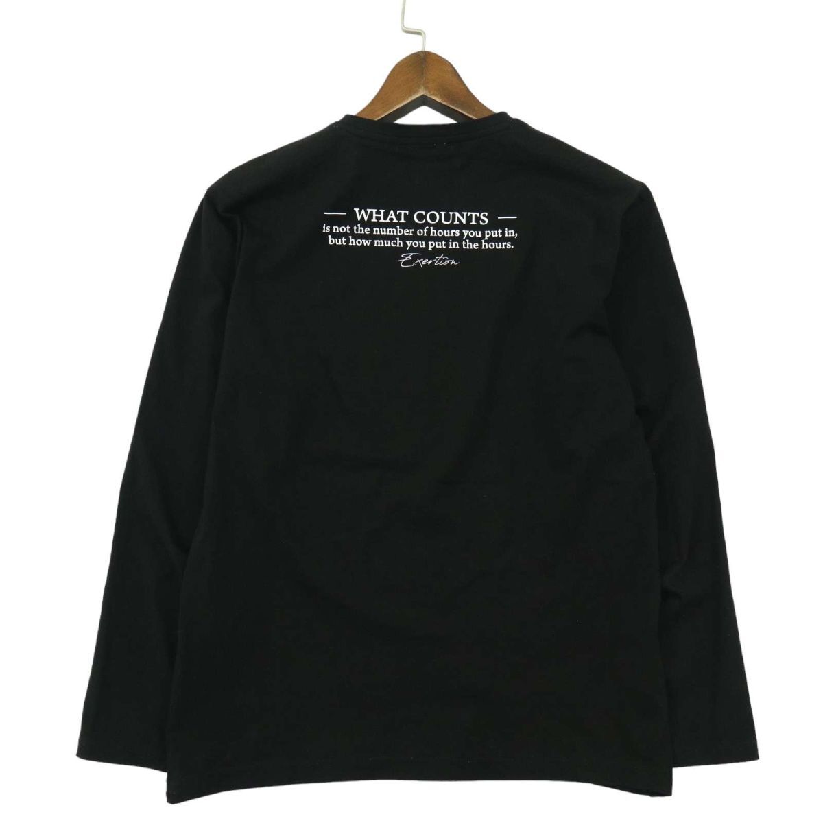 21SS★ HIDEAWAYS BLACK by NICOLE ハイダウェイ ニコル ダブルシルケット★ ロゴ 長袖 カットソー Tシャツ Sz.48　メンズ　A4T03009_3#F_画像5