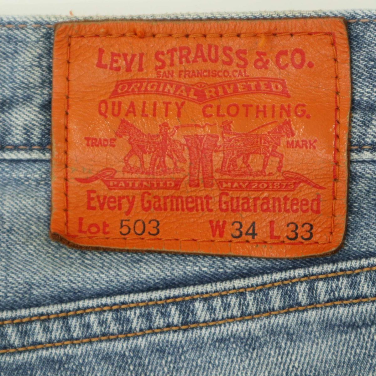 Levi's 503 リーバイス OL503-0011 CLASSIC オレンジパッケージ★ 加工 デニム パンツ ジーンズ Sz.34　メンズ 大きいサイズ　A4B01545_3#R_画像9