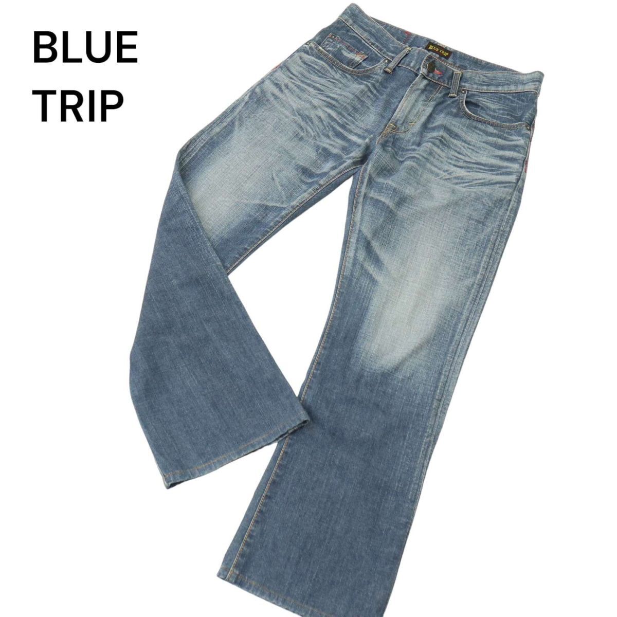 EDWIN エドウィン BTJ12 BLUE TRIP★ USED加工 ブーツカット デニム パンツ ジーンズ Sz.31　メンズ 日本製　A4B01560_3#R_画像2