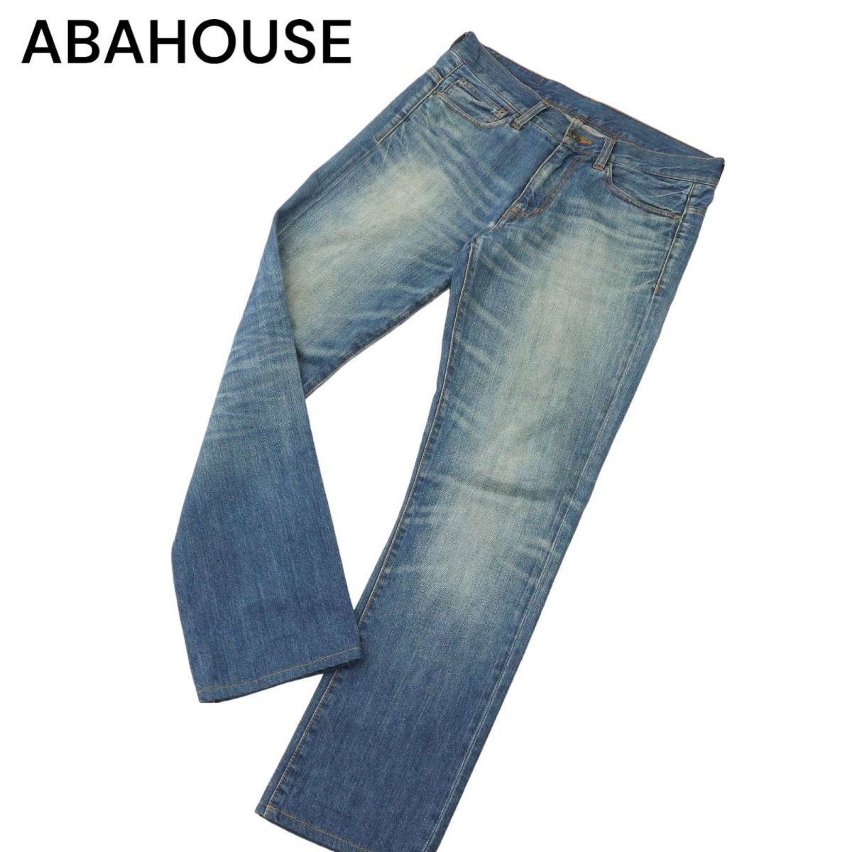 ABAHOUSE アバハウス 通年 USED加工★ スリム デニム パンツ ジーンズ Sz.2　メンズ　A4B01578_3#R_画像1