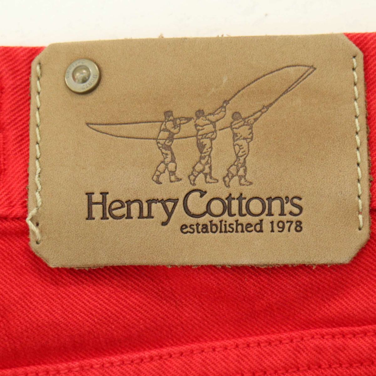 Henry Cotton's ヘンリーコットンズ ロゴ刺繍★ ストレッチ スリム デニム パンツ ジーンズ Sz.34　メンズ 大きいサイズ　A4B01519_3#R_画像8
