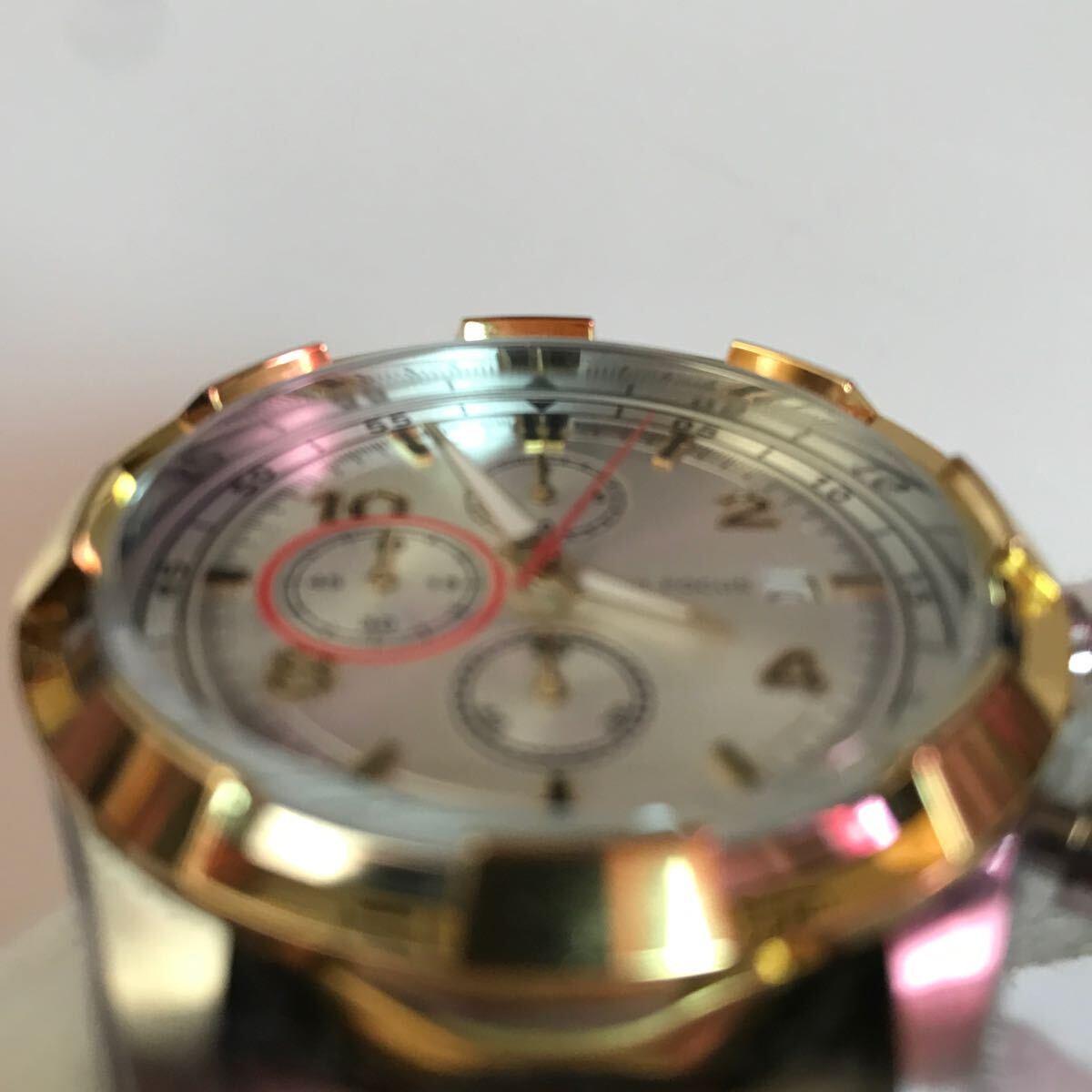 MINI FOCUS 稼働品　MF0196G メンズ腕時計　クロノグラフ　カレンダー　アナログ　箱付き　コマ付き_画像6