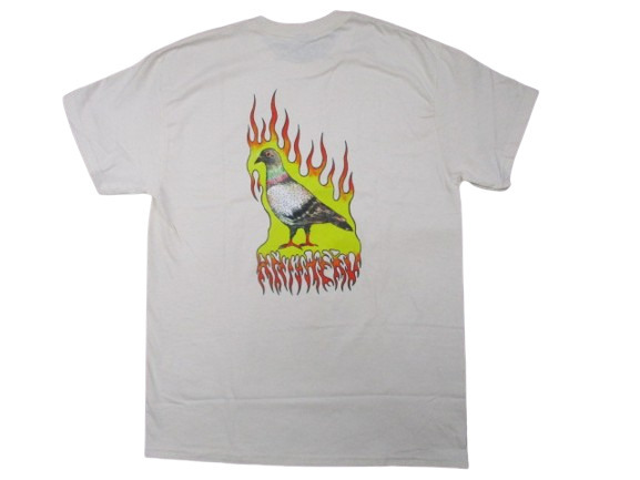 最安☆即決 ANTIHERO アンタイヒーロー FLAME PIGEON Tシャツ ナチュラル SIZE:L.アンチヒーロー thrasher spitfire hardluck creatureの画像1