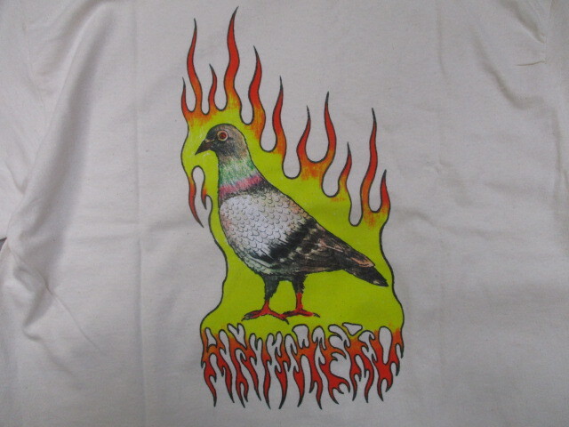 最安☆即決 ANTIHERO アンタイヒーロー FLAME PIGEON Tシャツ ナチュラル SIZE:L.アンチヒーロー thrasher spitfire hardluck creatureの画像2